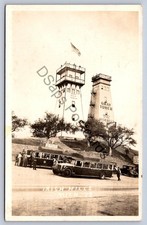 WA1/ Irish Hills Michigan RPPC Postcard c1940s Observation Tower Bus 212 picture