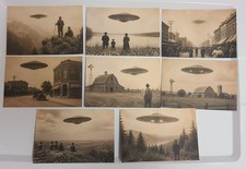 Postcard Lot Of 8 - UFO Old Timey Surreal Oddity Paranormal Strange Alien 4x6 picture
