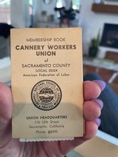 Vintage 1943 Cannery Workers Union Membership Book Sacramento County AFL picture