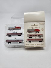Hallmark  Miniature Lionel Santa Fe Super Chief Ornament Set 2011-4-5-53 picture