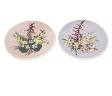 2 Beautiful Signed 1950s GUY BOYD Australian WILDFLOWERS Wall Plates Perfect picture