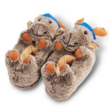 OoohYeah Women’s Fuzzy Moose Slippers, Cute Cozy Non-Slip, Size 7-8 picture
