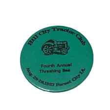 4th Annual Threshing Bee Vintage Pinback Button 1993 Forest City Iowa picture