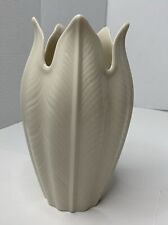 Vintage Lenox Palmetto Vase 7.5 Porcelain Art Deco Vase Original Tag Cream Color picture