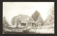 RPPC Stone Lodge Inn - Chicago IL-Illinois Postmark Real Photo Postcard 1910 picture