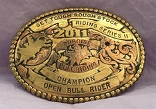 VTG 2011 Duboise BULL RIDING Rough Stock Champion Concho Trophy Belt Buckle picture
