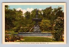 Halifax-Nova Scotia, Public Gardens, the Fountain, Antique Vintage Postcard picture