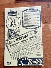 Rare Vintage 1950's Advertising Booklet LOW'S THRIFTY STORES-PLUMBING & HEATING picture