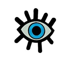 Patch embroidered badge flag backpack eye blue fusible picture