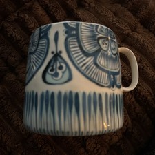 Anthropologie Stoneware Oscar Mug Blue Oversized Blue White 20oz, NEW picture