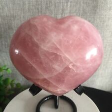 525g Natural Pink Rose heart shape Quartz Crystal heart Healing Gemstone 09 picture