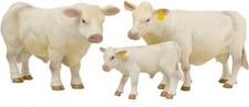 Little Buster Charolais Family Set - Charolais Cow, Bull, and Calf 1/16th Scale picture