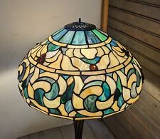 Vintage Tiffany Style Jeweled Stained Glass Lamp Shade K36 picture