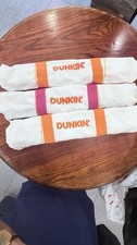 3 NEW 2026 Dunkin Donuts Canvas Tote - Orange And White - SHIPS FAST picture