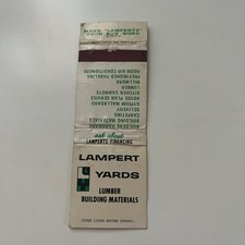 Lampert Yards Lumber Building Materials Millwork Vintage Matchbook Cover SMB33-5 picture