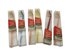 NEW Lot of 6 1960s Vtg Squibb Angle Toothbrush 2 Row Medium BARGIAN NOS picture