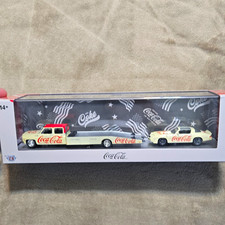 Coca-Cola Diecast Set 1980 Chevrolet Ramp Truck & 1981 Camaro Z/28 picture