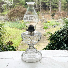 Atq EAPG PEANUT Kerosene Oil Sewing Lamp Ready Home Sweet Home Chimney 19.5