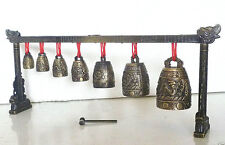 Rare Collectable Musical Meditation Gong with 7 Ornate Bells with Dragon Design picture