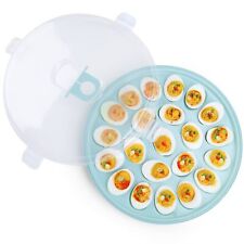 Deviled Egg Tray with Lid Deviled Egg Platter Container Carrier picture