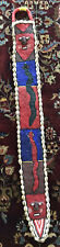 Lrg Vintage Yoruba Beaded Belt Wall Hanging Edged 38/4 Inches ( Missing 2 Shells picture