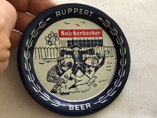 Ruppert Knickerbocker Beer Vintage Tin Coaster With Baseball Graphics picture