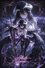 Albedo CEILING  Series A5 Overlord Anime Waifu Art Print WITH NFC CHIP picture