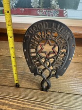 Vintage Wilton Cast Iron Trivet Good Luck To This House Star picture
