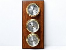 Vintage Springfield 3 Dial Weather Station Barometer Thermometer Hygrometer USA picture