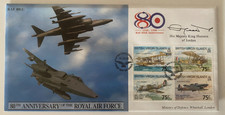 1998 RAF 80th Anniversary Flown Cover Signed King Hussein Jordan 225/250 picture
