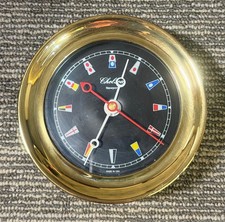 1997 CHELSEA 4 1/2 INCH DIAL NEWPORT HEAVY BRASS SHIPS CLOCK QUARTZ MOVEMENT picture