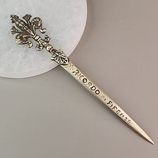 Vintage Letter Opener Fleur De Lis Ricordo Di Firenze Brass 7