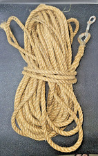 Vintage Hemp? 3/8 Thick Rope 90-100 Ft Long Barn Farm Nautical Boat Cabin Decor picture