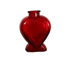 Vintage Heart Shaped Cranberry Glass 5