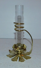 NEAT GLASS BUD VASE WITH METAL BASE picture