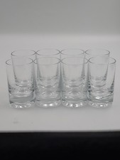 Mixed Set of 8 Clear Glass Shot Glasses 4 Tall 4 Short Heavy Base Shooters picture