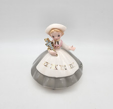VINTAGE SIGNED JOSEF ORIGINAL SWEDEN LITTLE INTERNATIONAL GIRL/FLOWERS FIGURINE picture