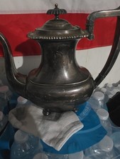 Vtg 2 Silver Soldered Tea Kettle Pot picture