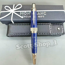 MONTBLANC Writers Edition Antoine de Saint-Exupery Blue Fountain Pen w/ Case picture