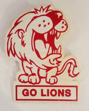 Vintage Go Lions Plastic Shaped Pinback Button by Spirit Line Inc picture