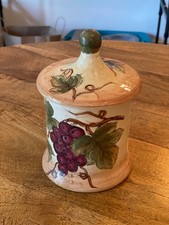 Vintage 1960s Chardonnay Purple Grape Cluster Sugar Bowl  picture