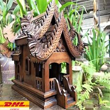 Large Spirit House Wooden Thai Buddha Amulet Worship Handcraft Home Decor Cultur picture