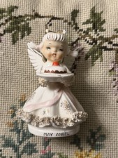 Vintage 1950's Lefton porcelain Flower Of The Month Angel Figurine May Angel picture