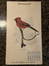 1905 Royal Trust Co Bird Calendar Complete 12 Mo Clarence Weed Rand McNally picture
