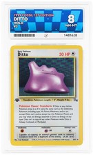ACE 8 Ditto 3/62 1st Edition Fossil Holo English - Pokemon Trading Card picture