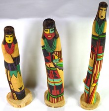Set of 3 Kachina Dolls with Supernatural Powers Diné Shalako POWERFUL SPIRITS picture