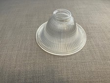 Antique Clear Glass Lamp Shade Prismatic Beaded Ribbing picture