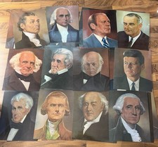 President United States Laminated Portraits 1969 Bowman Pictures 36 Pieces 11x14 picture