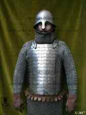 Medieval 18GA SCA LARP Plated Cuirass With Kettle Helmet Half Body Armor Suit picture