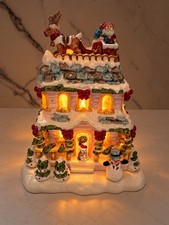 Vintage Avon 2002 “A Visit From Santa” Lighted Christmas Tealight House  picture